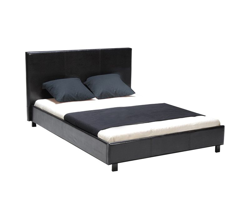 Lit Atlanta 140x190 + 1 Sommier + 1 Matelas Carlton / Noir