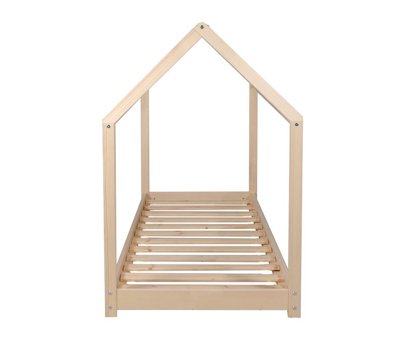 Lit Cabane Et Sommier 70x140 Panda - Naturel