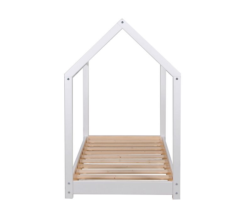 Lit Cabane Et Sommier 70x140 Panda - Laqué Blanc