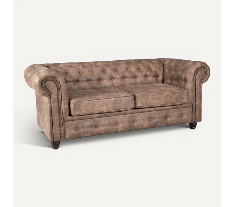 Canapé Chesterfield 2 Places / Marron Vieilli
