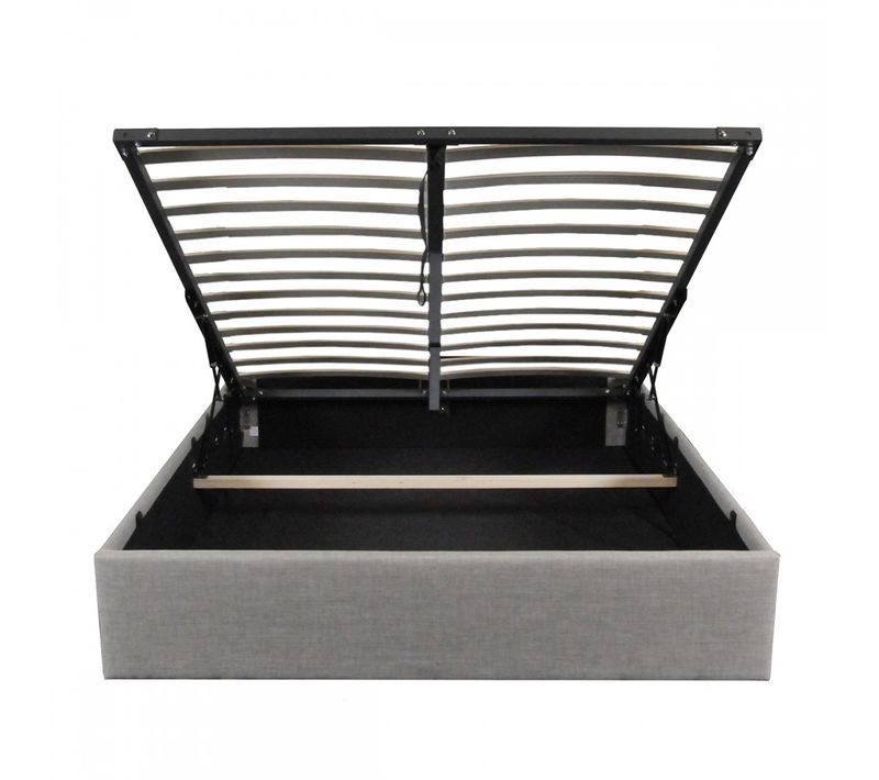 Lit Coffre Genoa 160x200 + 1 Sommier / Gris Clair