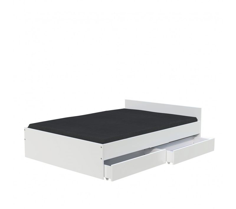 Lit Kappa 160x200 Cm + 2 Tiroirs / Blanc