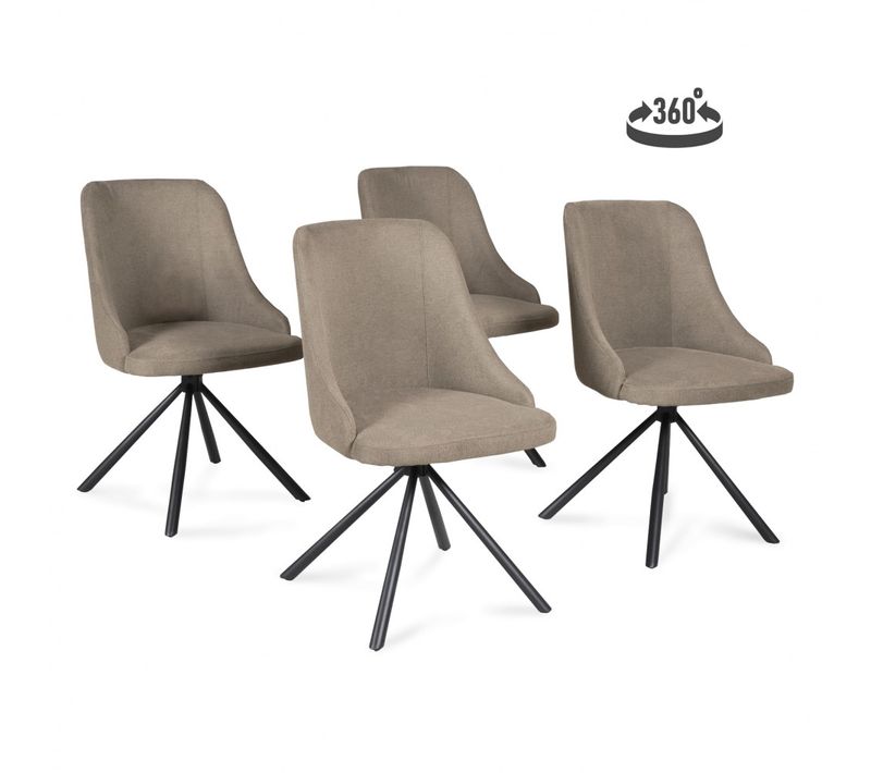 Lot De 4 Chaises Pivotantes Horizon / Beige