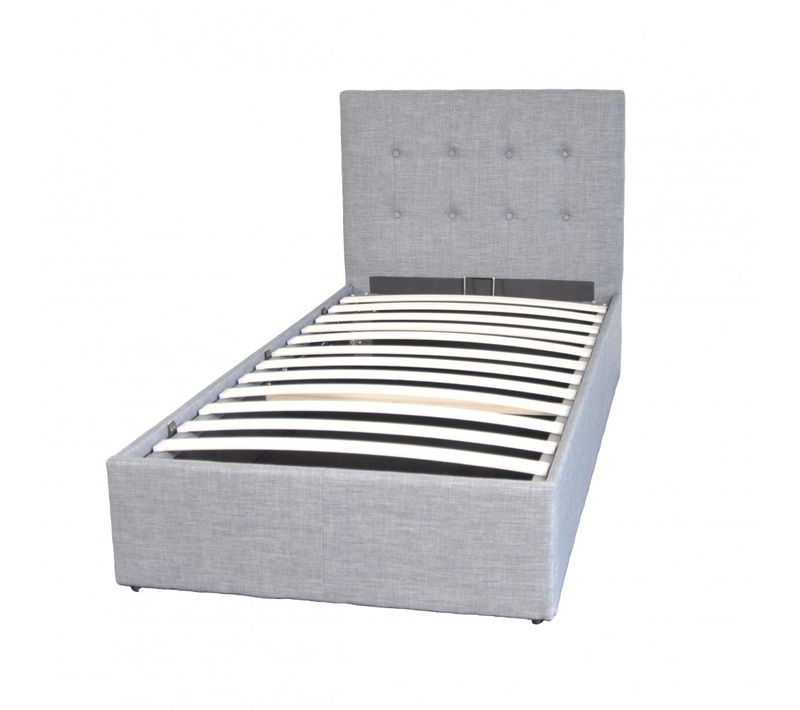 Lit Coffre Parma 90x190 + 1 Sommier / Gris Clair