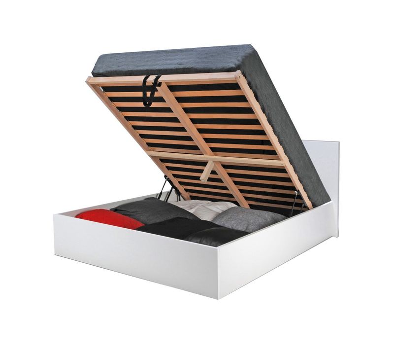 Lit Coffre Madrid 180x200 + 1 Sommier / Blanc