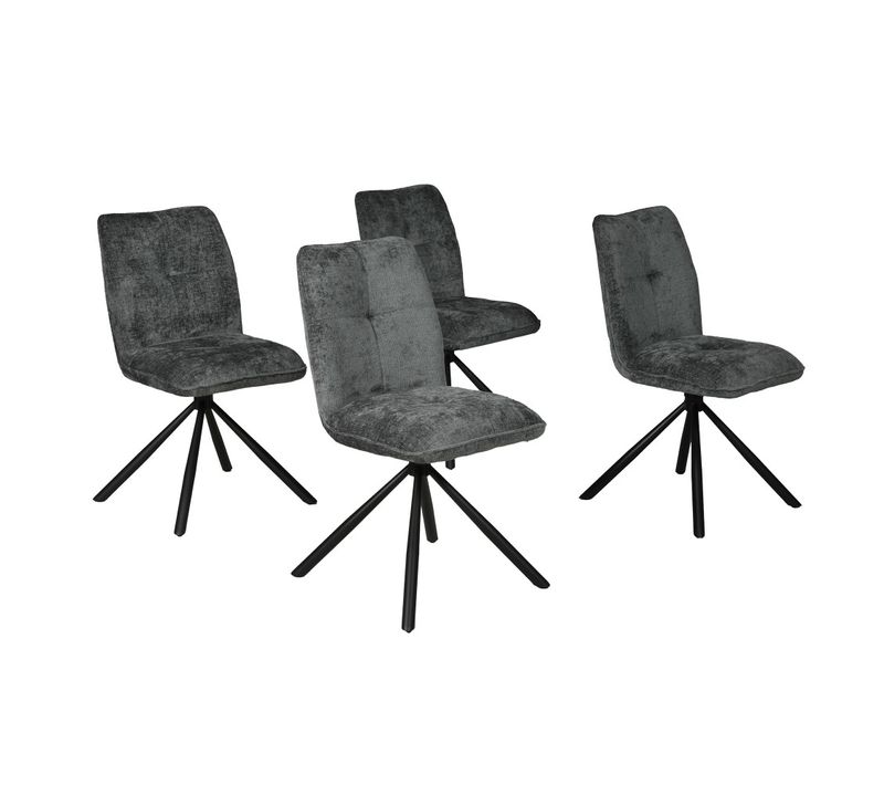 Lot De 4 Chaises Pivotantes De Salle à Manger Cortina / Gris Foncé