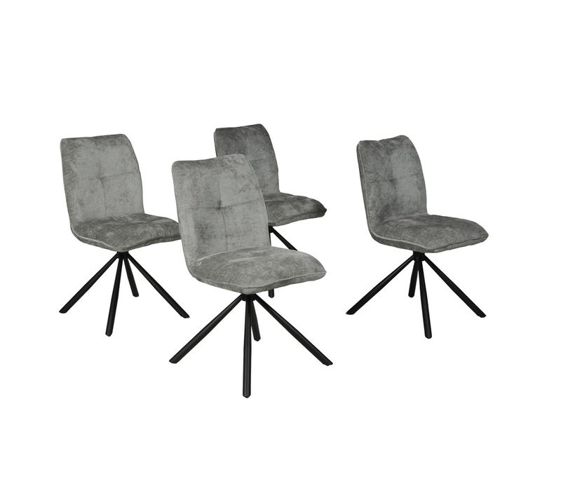 Lot De 4 Chaises Pivotantes De Salle à Manger Cortina/ Gris Clair