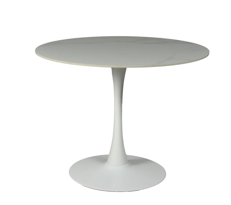 Table à Manger Ronde Isa En Pierre, 4/5personnes, D.100 Cm/ Blanc