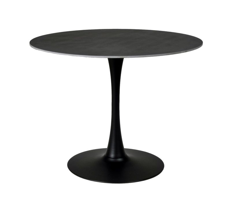 Table à Manger Ronde Isa En Pierre, 4/5personnes, D.110 Cm/ Noire