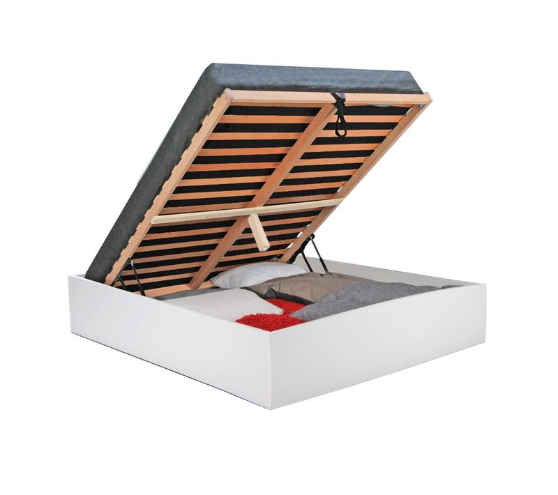 Lit Coffre Bilbao 180x200 Cm + Sommier / Blanc