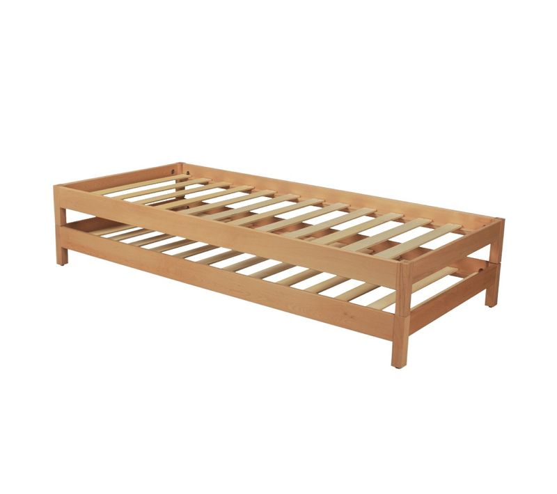 Lit Empilable Jonas 90x200 (lot De Deux Lits)+ 2 Sommiers / Hêtre