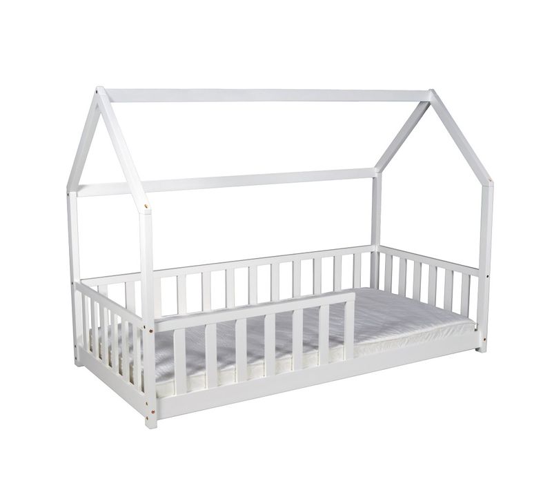 Lit Cabane Kiwi 90x190 Avec Sommier Et Matelas /blanc