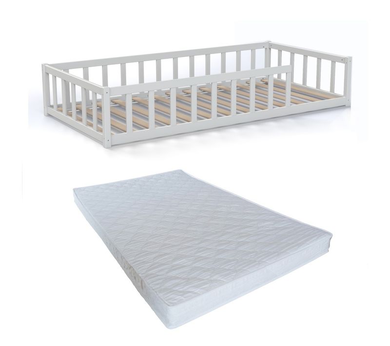 Lit Nino 90x190 Avec Sommier Et Matelas / Blanc