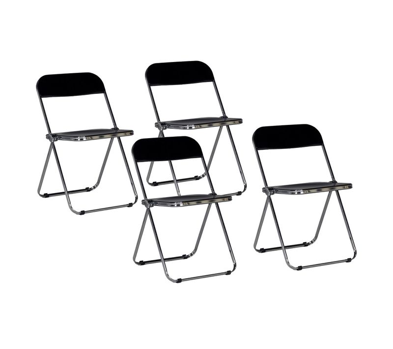 Lot De 4 Chaises Pliantes De Salle à Manger Eva / Noir