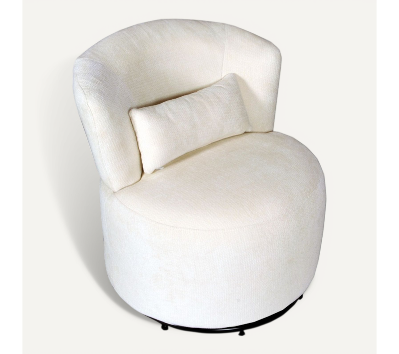 Fauteuil Pivotant De Salon Arno, Blanc
