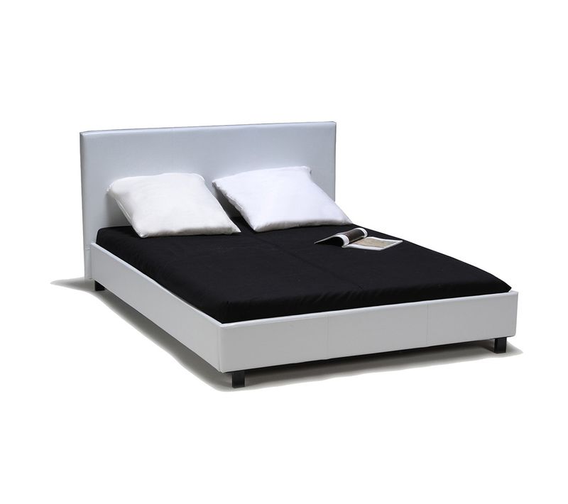 Lit Atlanta 140x190 Cm + 1 Sommier + 1 Matelas Iris / Blanc