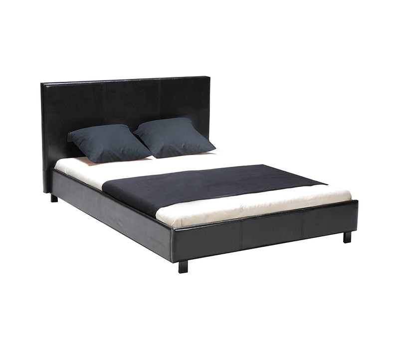 Lit Atlanta 140x190 Cm + 1 Sommier + 1 Matelas Iris / Noir
