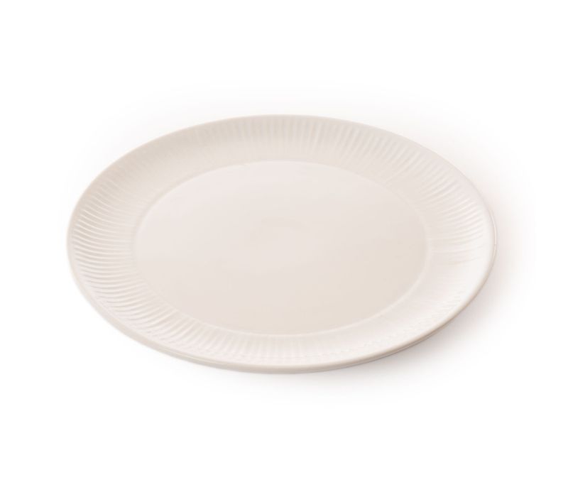 Assiette Plate Pétale Blanc 27,5 Cm (lot De 6) En Faience