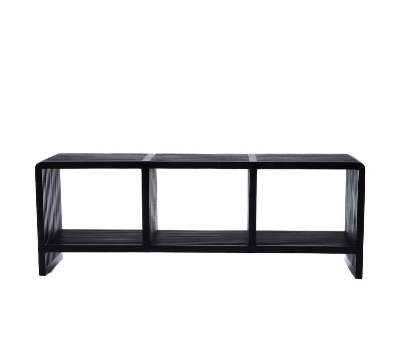 Banc D'entrée 3 Niches En Teck Recyclé - Milan