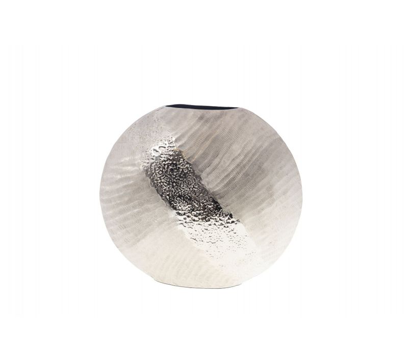 Vase Marise Rond 33 Cm Argent En Métal