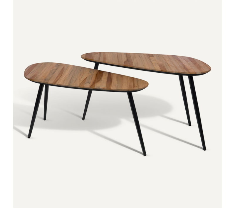 2 Tables Basses Teck Bella - Amadeus