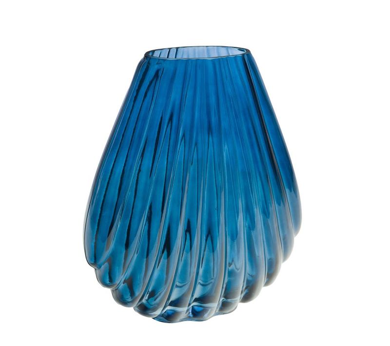 Vase Bleu Marine 28 Cm En Verre