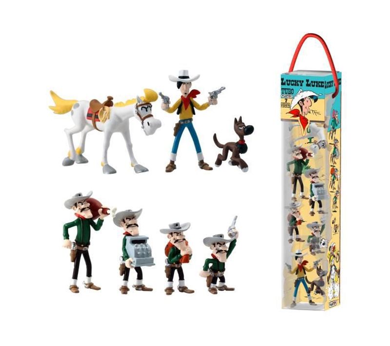 Pack De 7 Figurines Tubo Lucky Luke