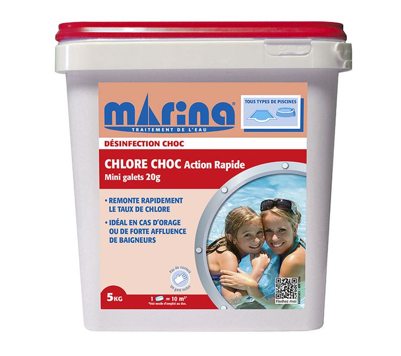 Marina Désinfection Choc - Mini-galets Chlore Choc Action Rapide 5kg