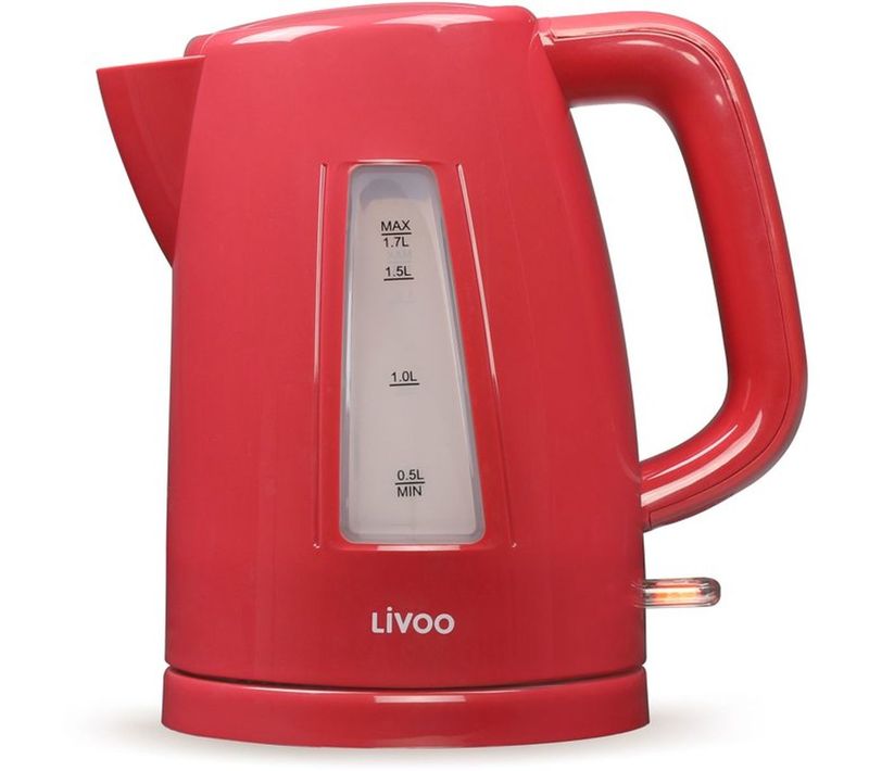 Bouilloire Électrique 1,7 L - 2200 W, Socle 360°, Rouge