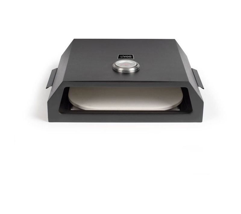 Four à Pizza Inox Pour Barbecue Gaz Ou Charbon, Pierre Réfractaire 33,5 X 27,5 Cm