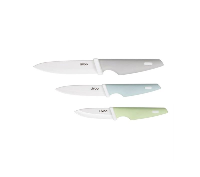 Set 3 Couteaux Céramique (7,6/10/12,5 Cm) - Manches Soft-touch Ergonomiques