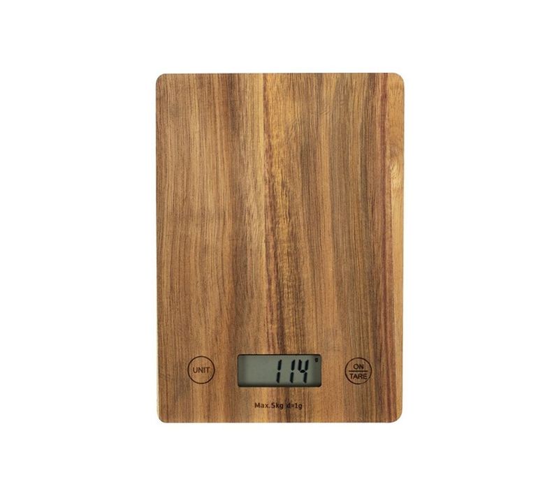 Balance De Cuisine Digitale Plateau Bois D’acacia 5 Kg Précision 1 G