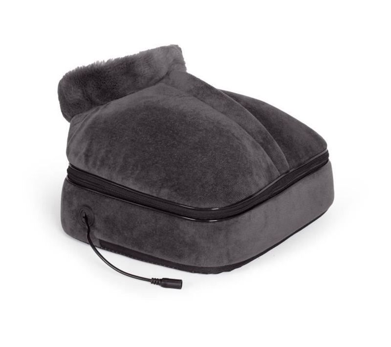 Masseur Shiatsu 2 En 1 - Dos204 - Pieds Et Dos - 24 Tetes - 3 Vitesses - Avec Ou Sans Chaleur - Gris