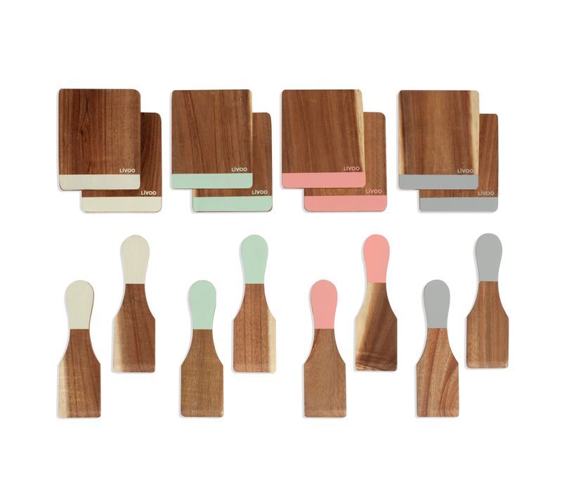 Set 8 Spatules + 8 Planchettes Bois - Men427