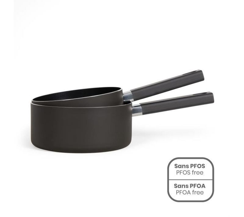 Set De 2 Casseroles 18/20 Cm - Aluminium Antiadhésif Sans Pfoa/pfos, Induction