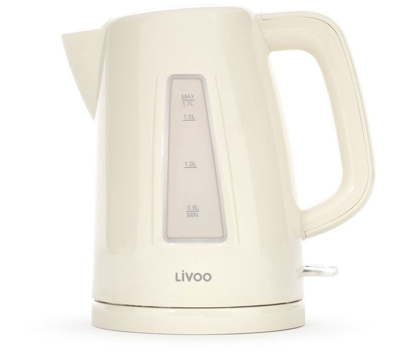 Bouilloire Électrique 1,7 L - 2200 W, Socle 360°, Blanc Cassé