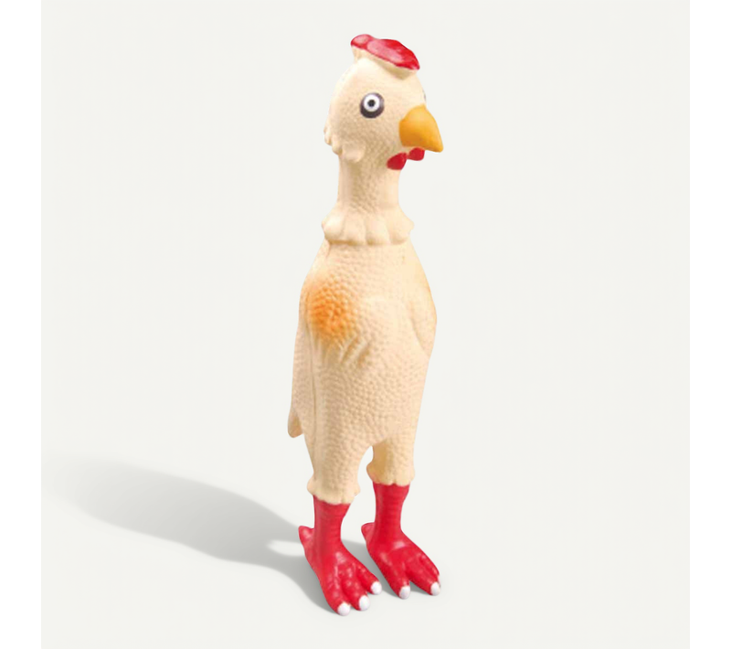 Jouet Pour Chien "poulet" 23cm écru et Rouge