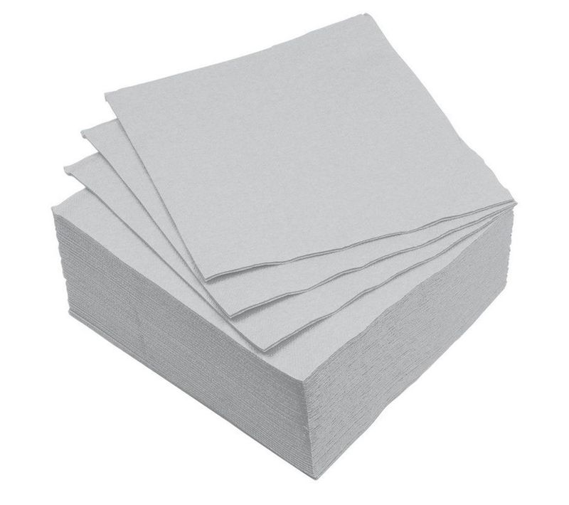 Lot De 40 Serviettes En Papier "vitamine" 25x25cm Gris