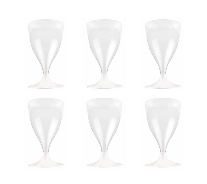 Lot De 6 Verres à Vin Réutilisable "plastique" 18cl Transparent