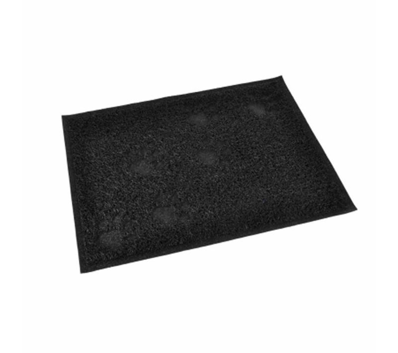 Tapis Repas Pour Chien et Chat Déco "pattes" 40cm Noir