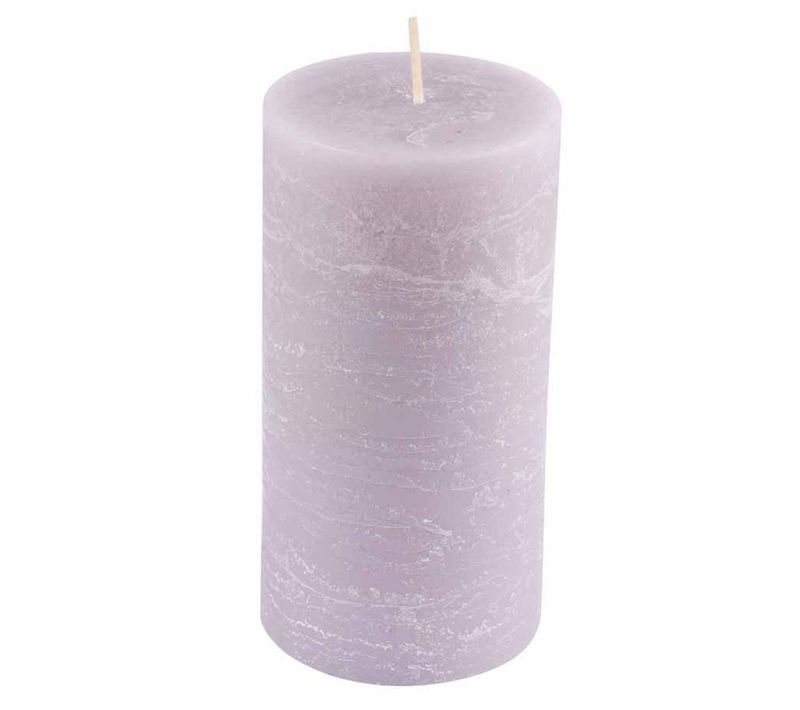 Bougie Déco Pilier "rustique" 13cm Lin