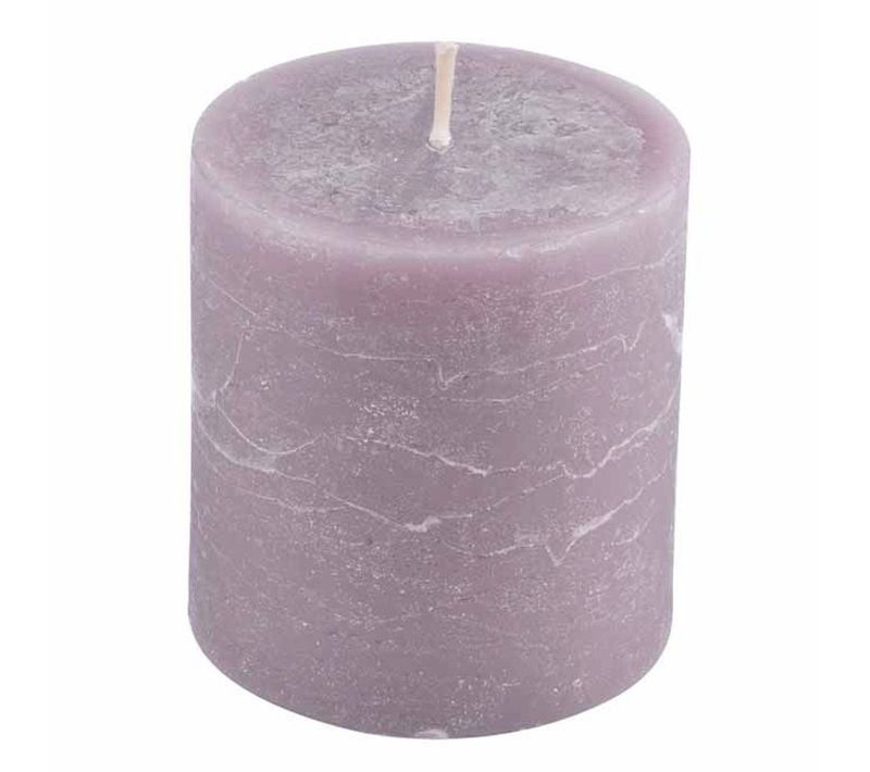 Bougie Déco Pilier "rustique" 7cm Taupe