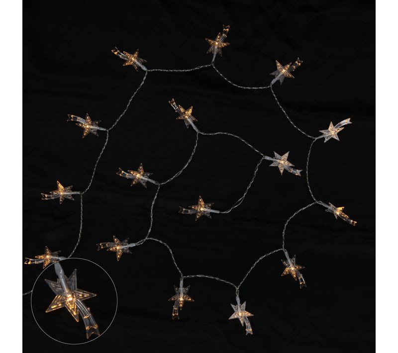 Guirlande Exterieur 40 Etoiles Filantes Blanc Chaud