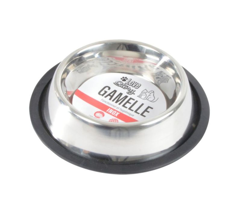 Gamelle Pour Chien et Chat "antidérapante" 24cm Argent