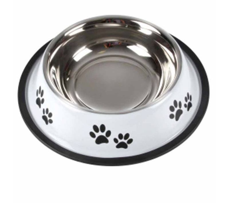 Gamelle Antidérapante Chien et Chat "pattes" 25cm Blanc