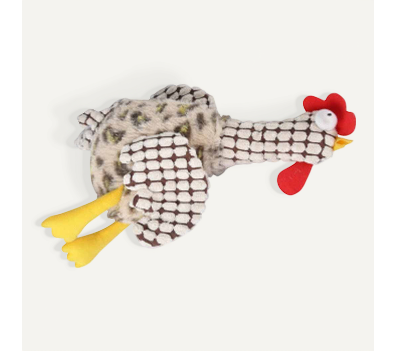Peluche Pour Chien "coq" 30cm Marron et Blanc