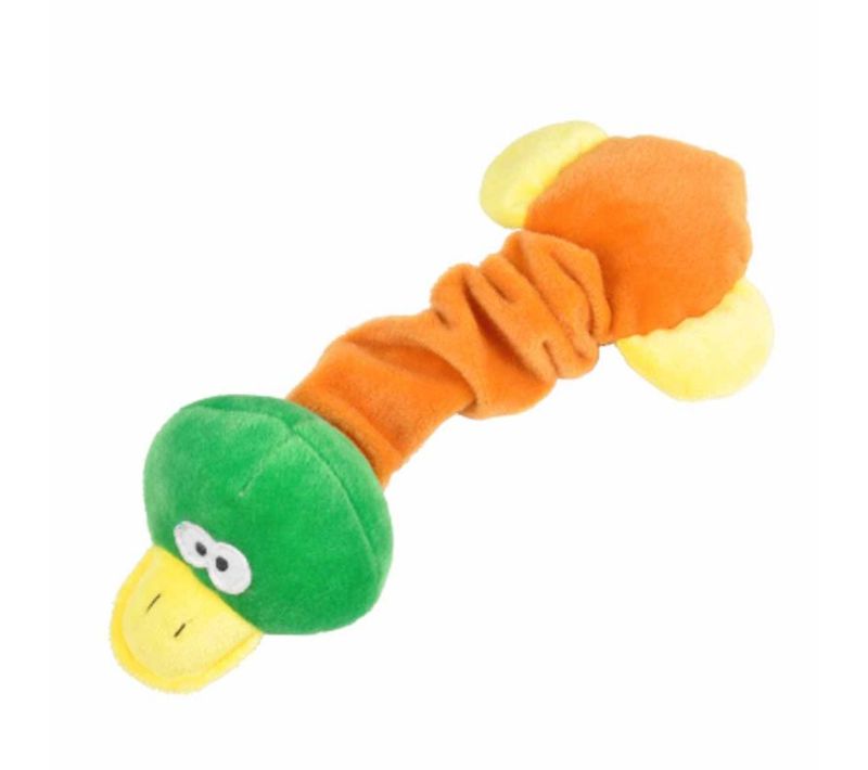 Peluche Pour Chien "oiseau" 30cm Vert et Orange