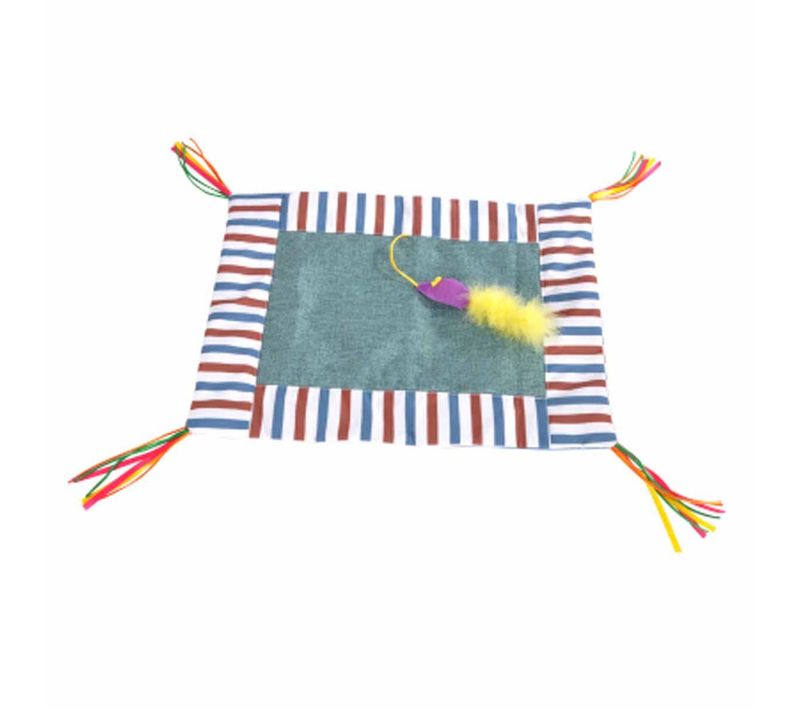 Jouet Pour Chat "tapis De Jeu" 45cm Bleu