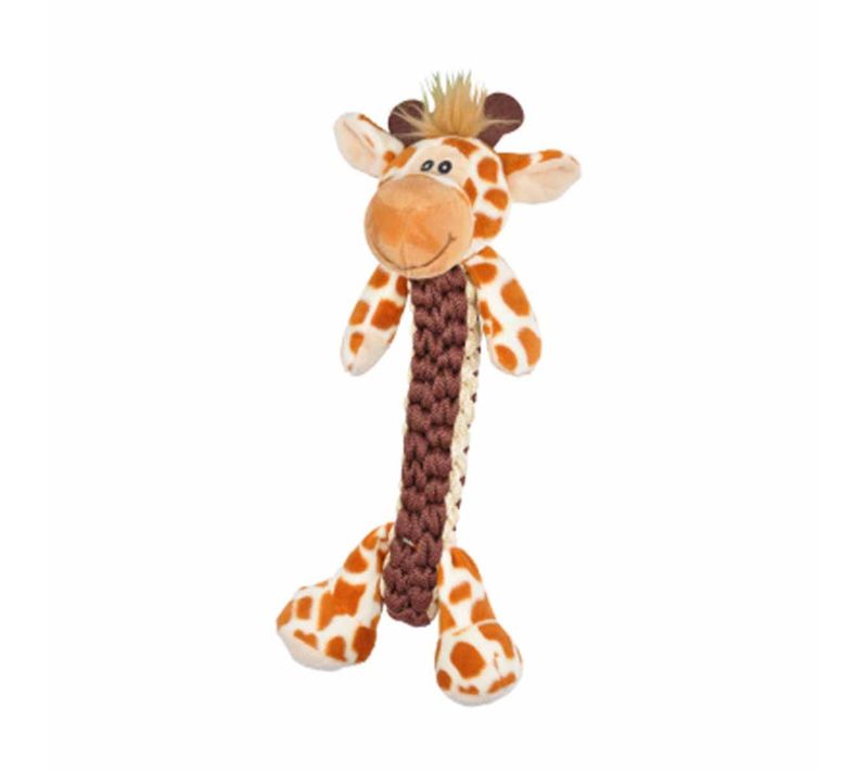 Peluche Pour Chien "girafe" 34cm Marron