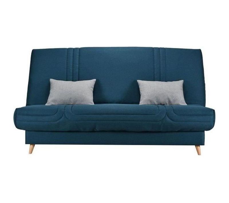 Clic Clac 3 Places - Tissu Bleu - Made In France - L 192 X P 95 X H 101 - Mona